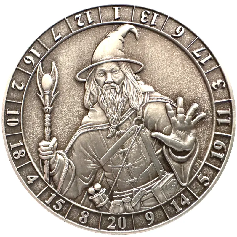Dice Coin: d20 Male Human Wizard