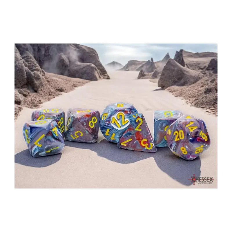 Festive Mosaic/yellow (Mega 7-Die RPG Set)