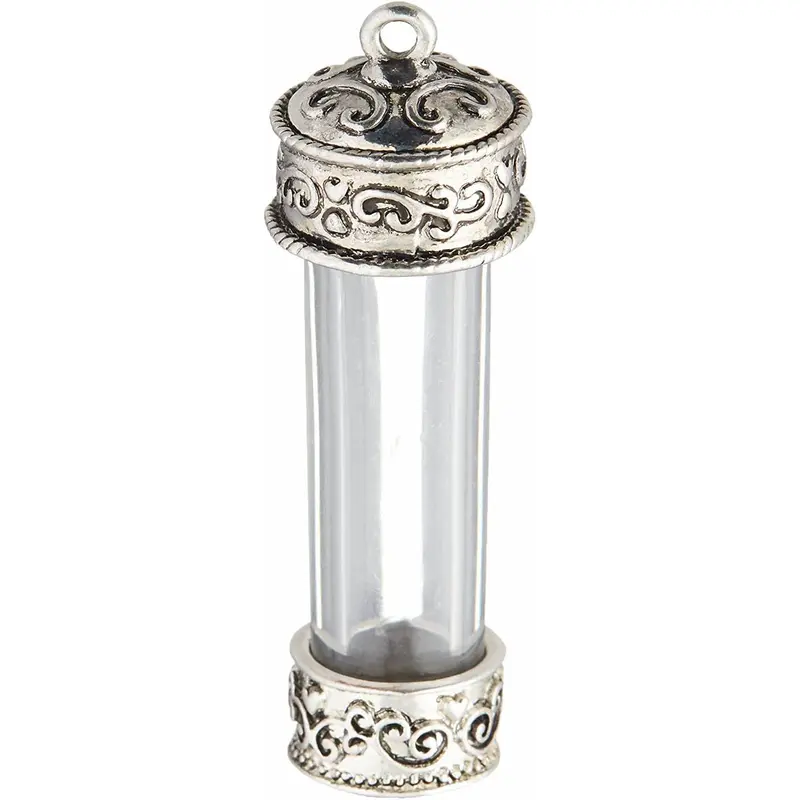 Solid Oak Pendant Steampunk Large Vial