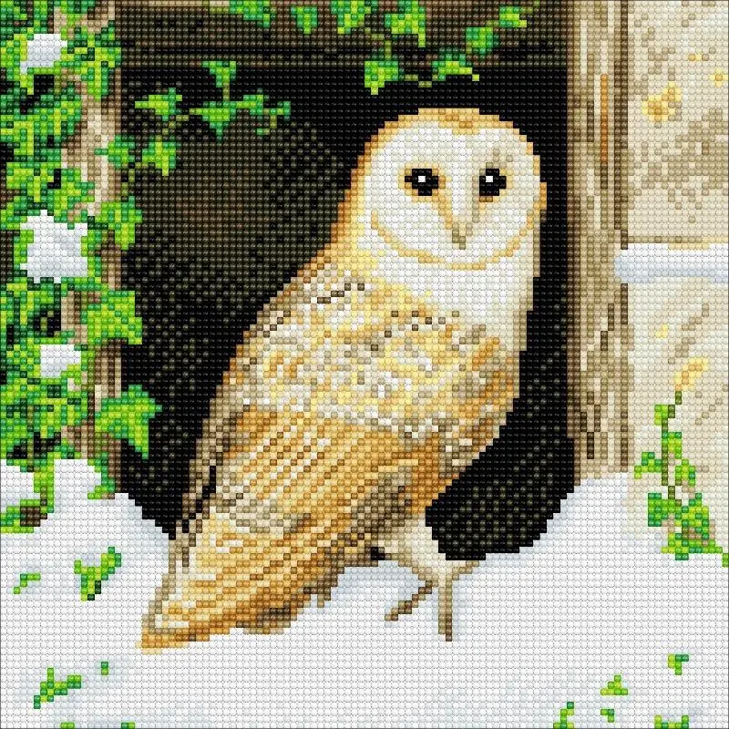 Craft Buddy Crystal Art Kit Snowy Owl 30 x 30 cm Pre-Framed 5D Art Kit