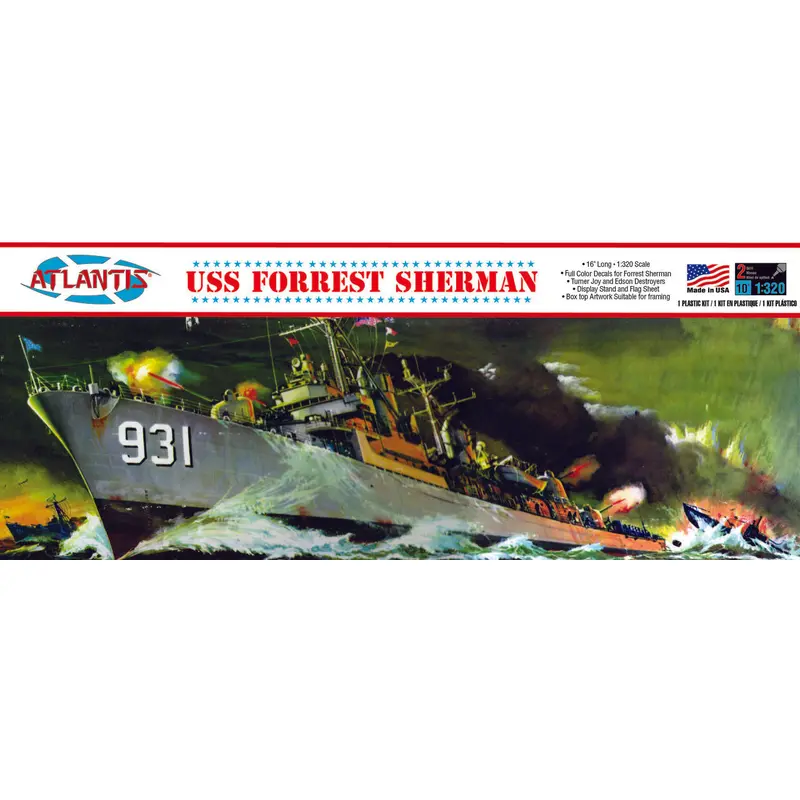 USS Forrest Sherman Destroyer Plastic Model Kit 1/320