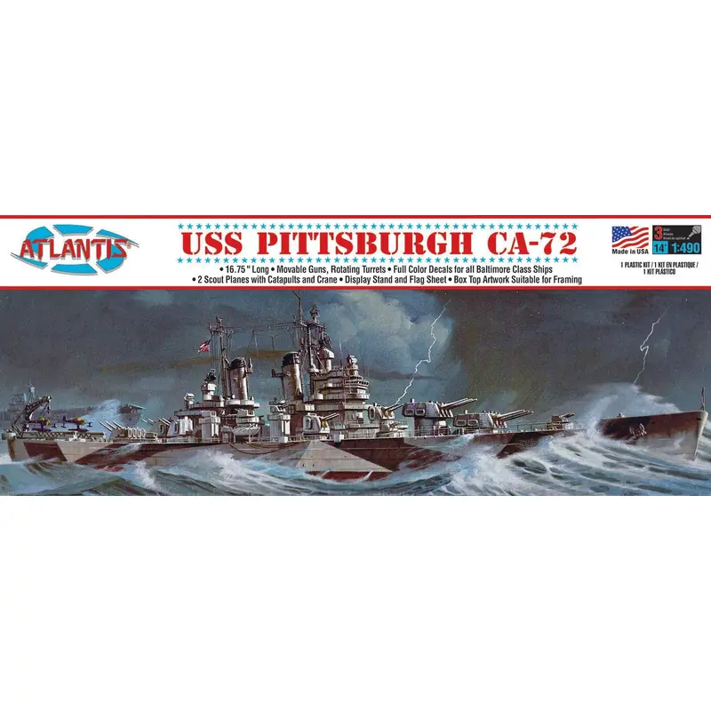 USS Pittsburgh CA-72 heavy Cruiser Plastic Model Kit 1/490