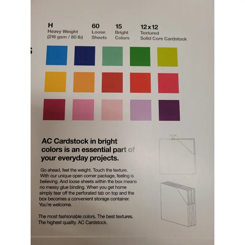 AC Cardstock 12*12 Heavy Weight 80lb - Brights