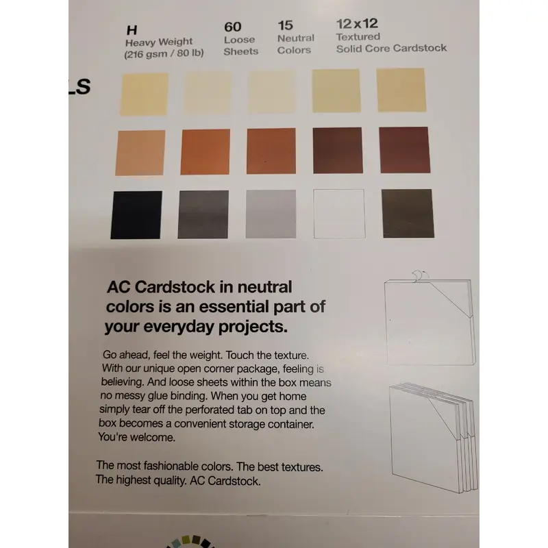 AC Cardstock 12*12 Heavy Weight 80lb - Neutrals