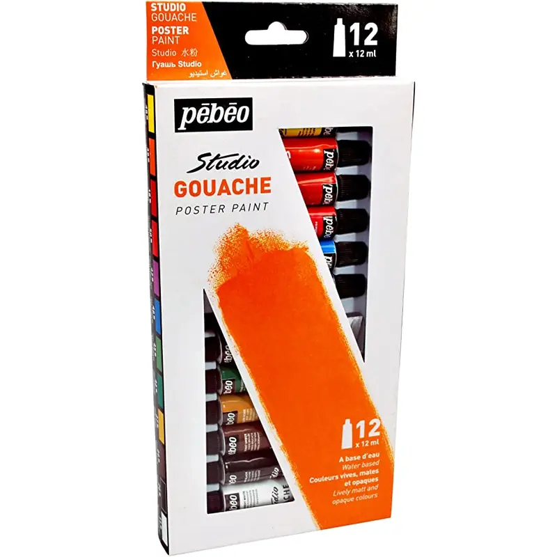 Pebeo Studio Gouache Poster Paint set of 12x12ml