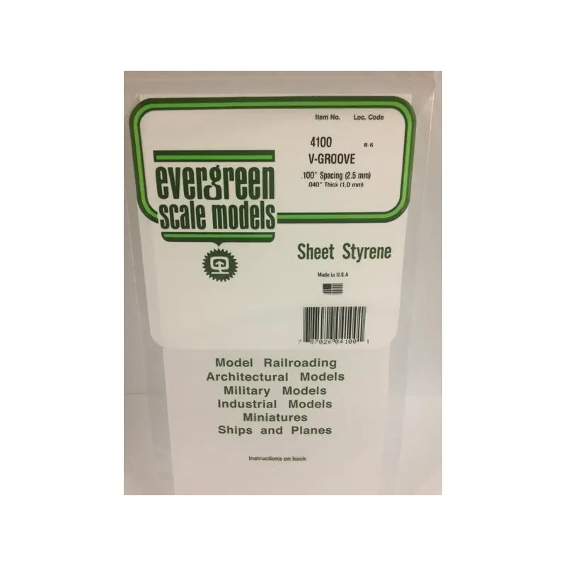 4100 - .100" OPAQUE WHITE POLYSTYRENE V GROOVE SIDING