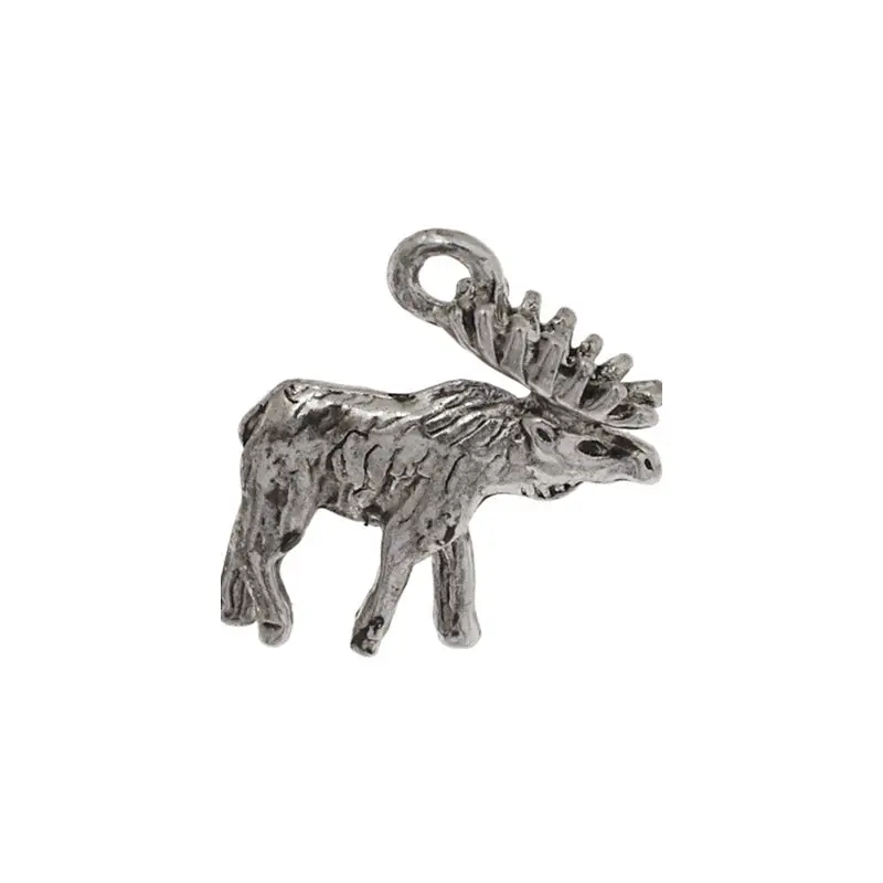 PENDANT-MOOSE 16x15mm ANTIQUE SILVER LF/NF