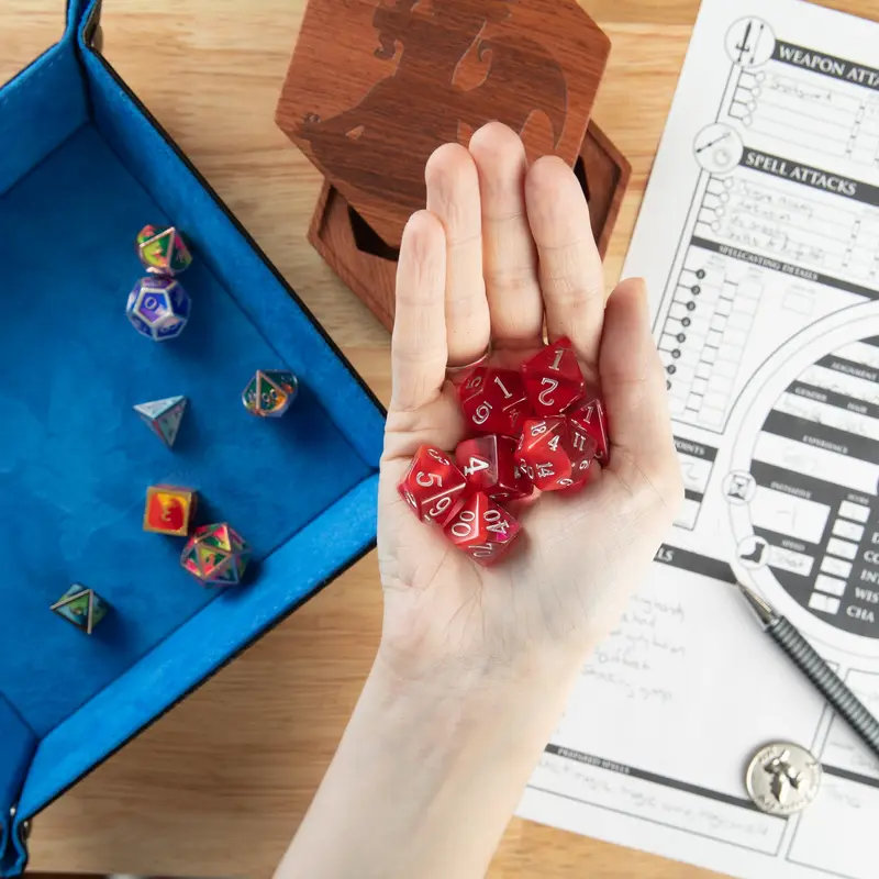 RUBY BIRTHDAY 7 PIECE DICE SET