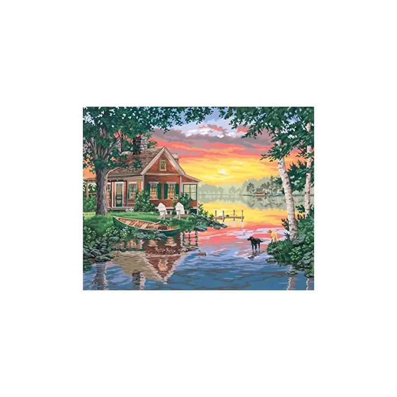Dimensions Paint Works 91315 Sunset Cabin Paint by Number Kit