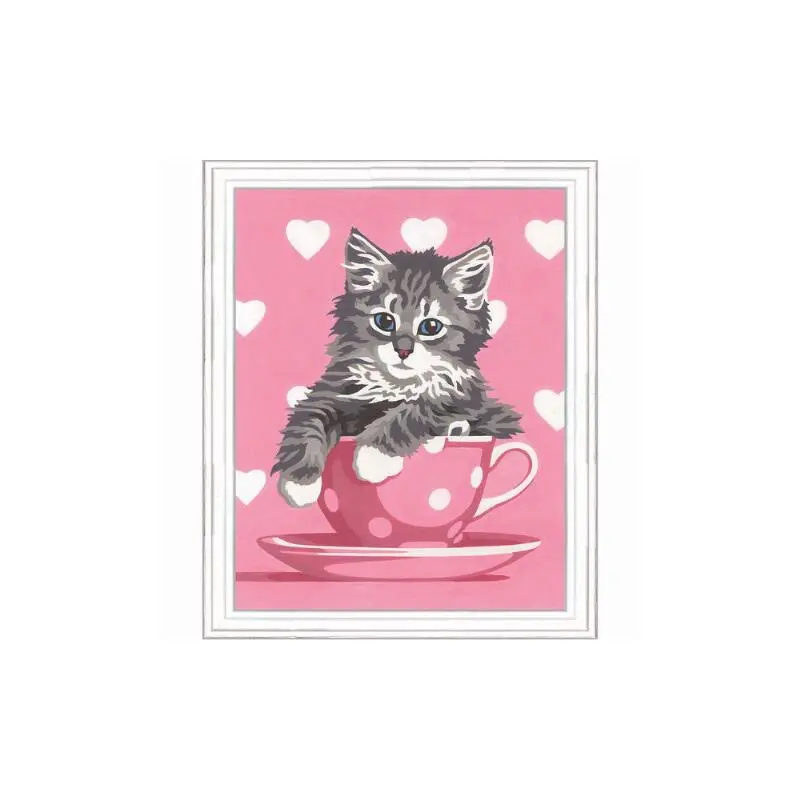 Paint by Number Junior: Kitten Tea Cup 8x10
