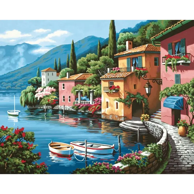 Paint by Number Kit 20 "X 16" -Lakeside Village