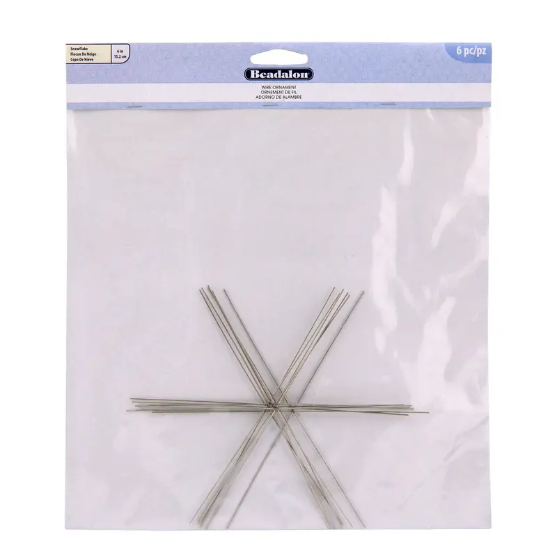 Beadalon Ornament Wire Form 6" 0.8mm Diameter 6/Pkg Snowflake