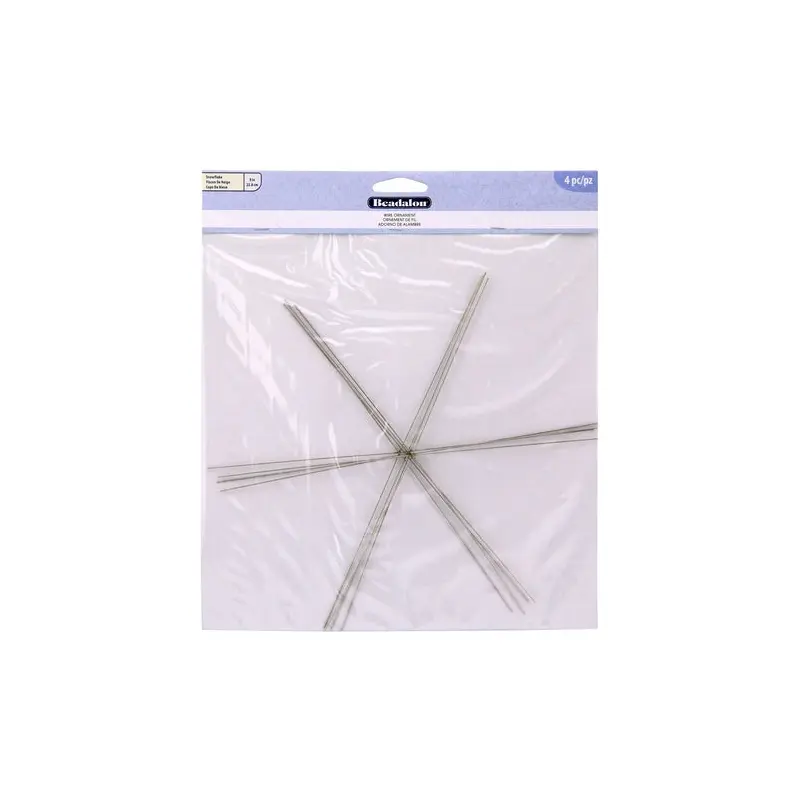 Beadalon Ornament Wire Form 9" 0.8mm Diameter 4/Pkg Snowflake