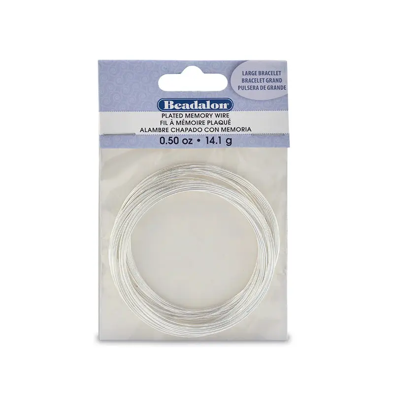 Memory Wire Large Bracelet .62mm .5oz SILVER PLATED