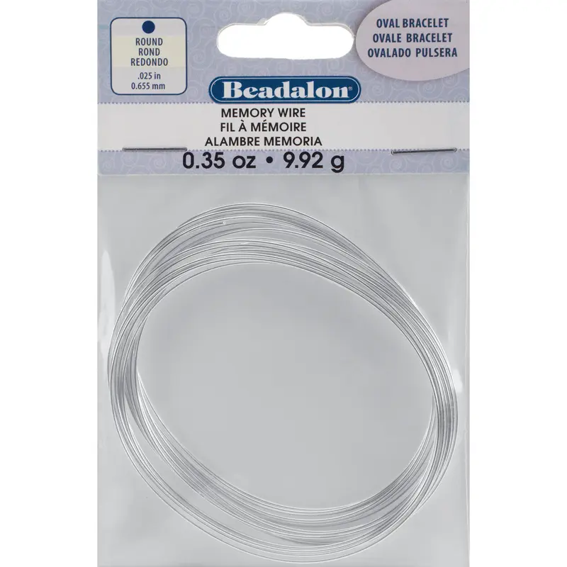 Memory Wire Oval Bracelet .62mm .35oz SILVER PLATED