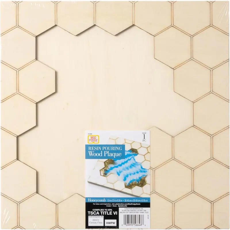 Mod Podge  Resin Pouring Surface - Square Honeycomb Plaque - 56648E