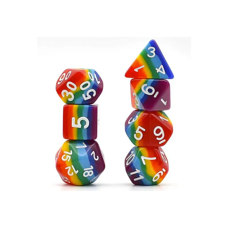 OPAQUE RAINBOW LAYER RPG DICE SET
