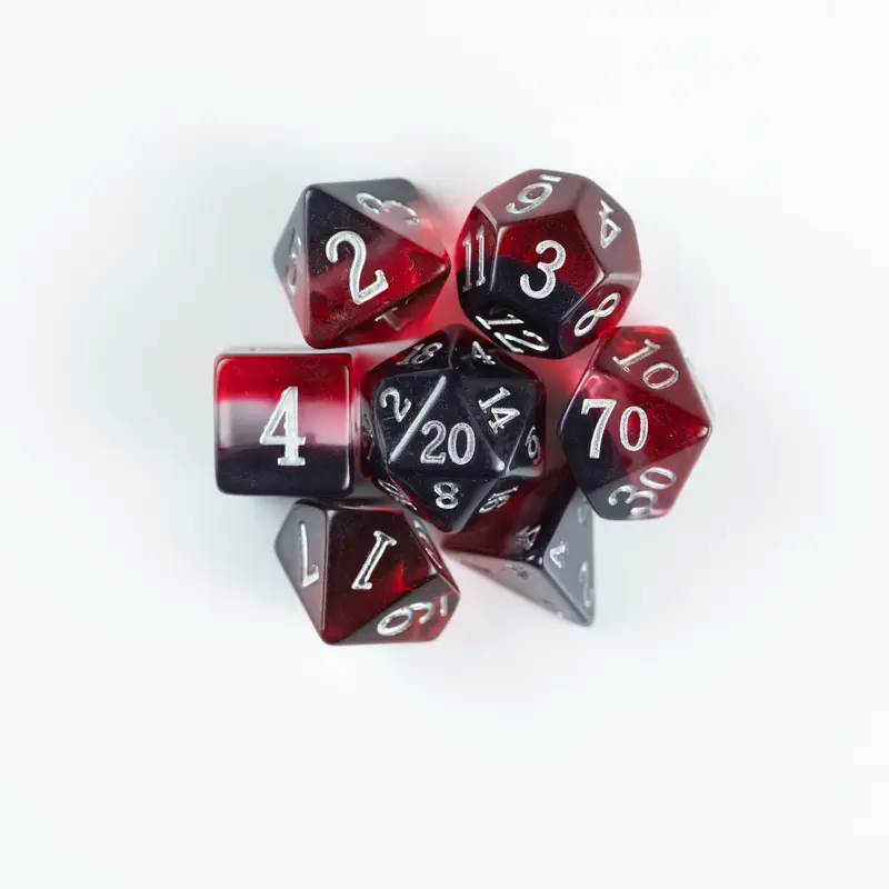 Red Topaz Birthday 7 Piece Dice Set