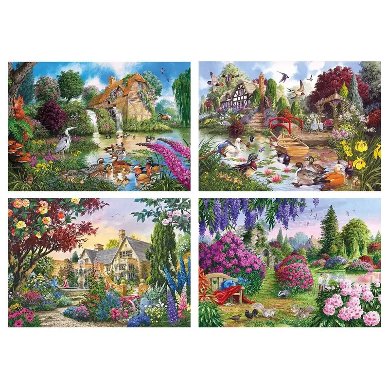 Gibsons Flora & Fauna Jigsaw Puzzles (4 x 500 Pieces)