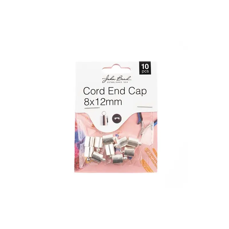 Must Have Findings - Cord End Cap 8x12mm Silver 10pcs