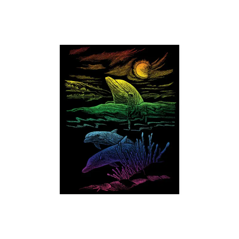 Dolphin Reef Mini Rainbow Foil Engraving Art Kit, 5 x 7