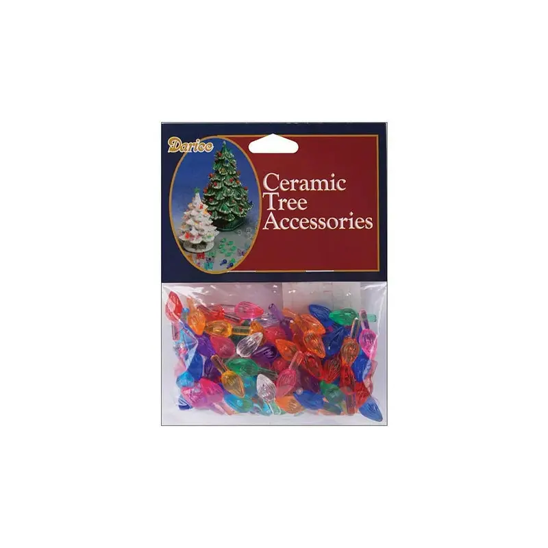 250 Pack 1/4" Mini Twist Pin Multi Color Ceramic Tree Plastic Replacement Light Bulbs