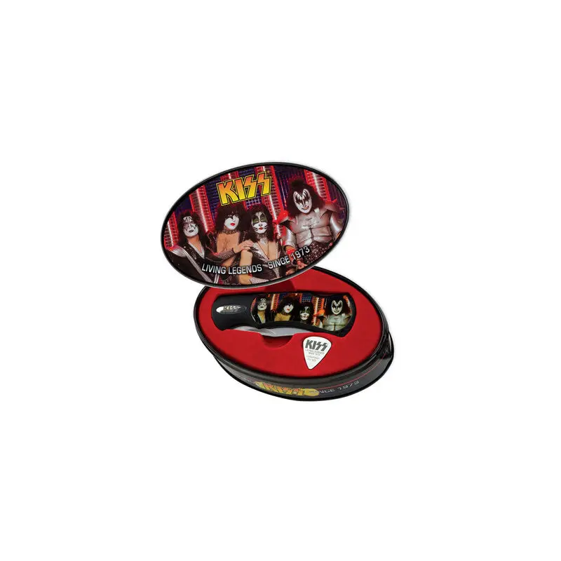 KISS Alive 35th Anniversary Folding Knife in Collectible Tin