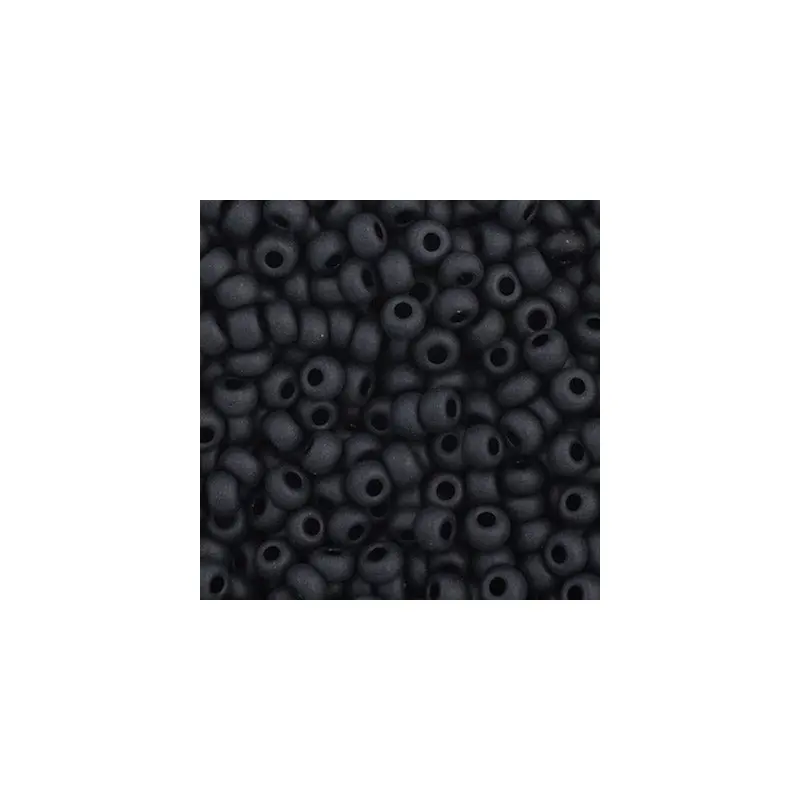 Czech Seed Bead 11/0 Opaque Black Matt apx23g