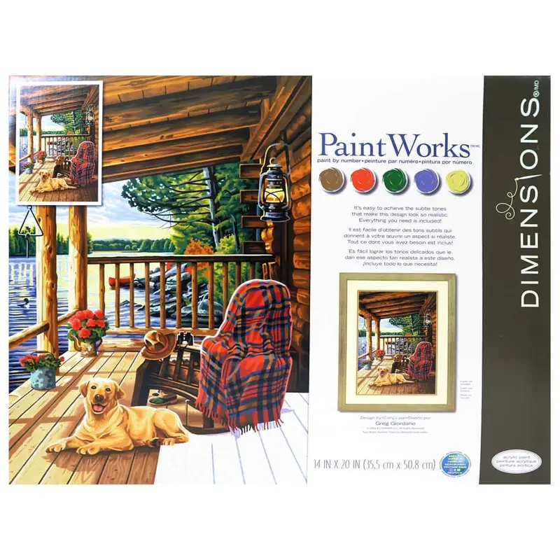 Log Cabin Porch, Paint by Number_73-91674