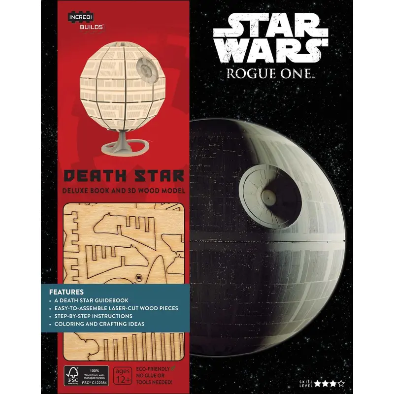 Star Wars IncrediBuilds Death Star Deluxe Book & 3D Wood Model Kit