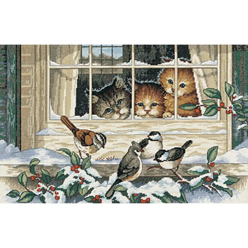 Dimensions Counted Cross Stitch Kit 14"X9" Three Bird Watchers
