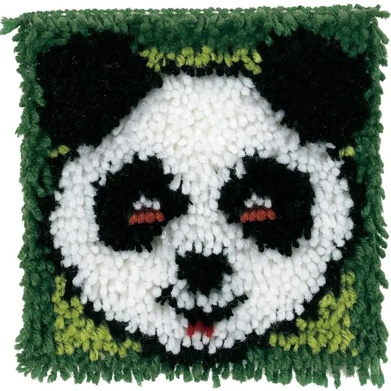 Wonderart Latch Hook Kit 8"X8" Panda