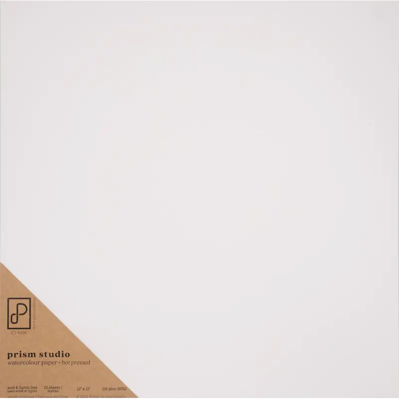 12X12 Hot Pressed Watercolour Paper (25 sheets)