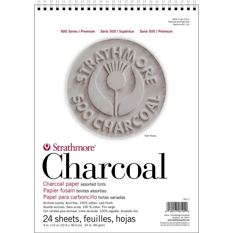 500 Series Charcoal Pad, Assorted Tints - 9" x 12"