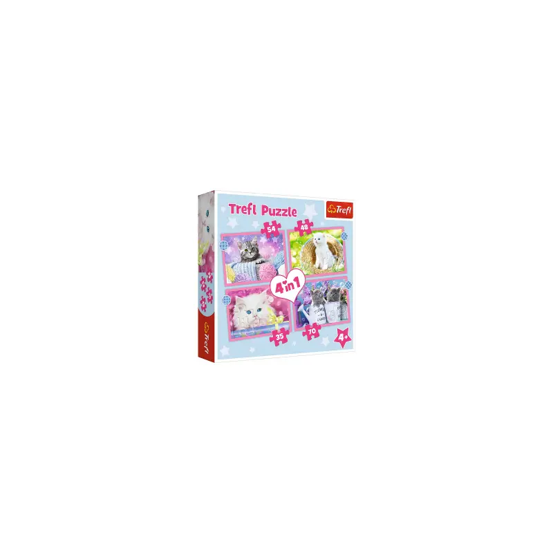 PUZZLE - 4in1 - FUN CATS 35/48/54/70pcs