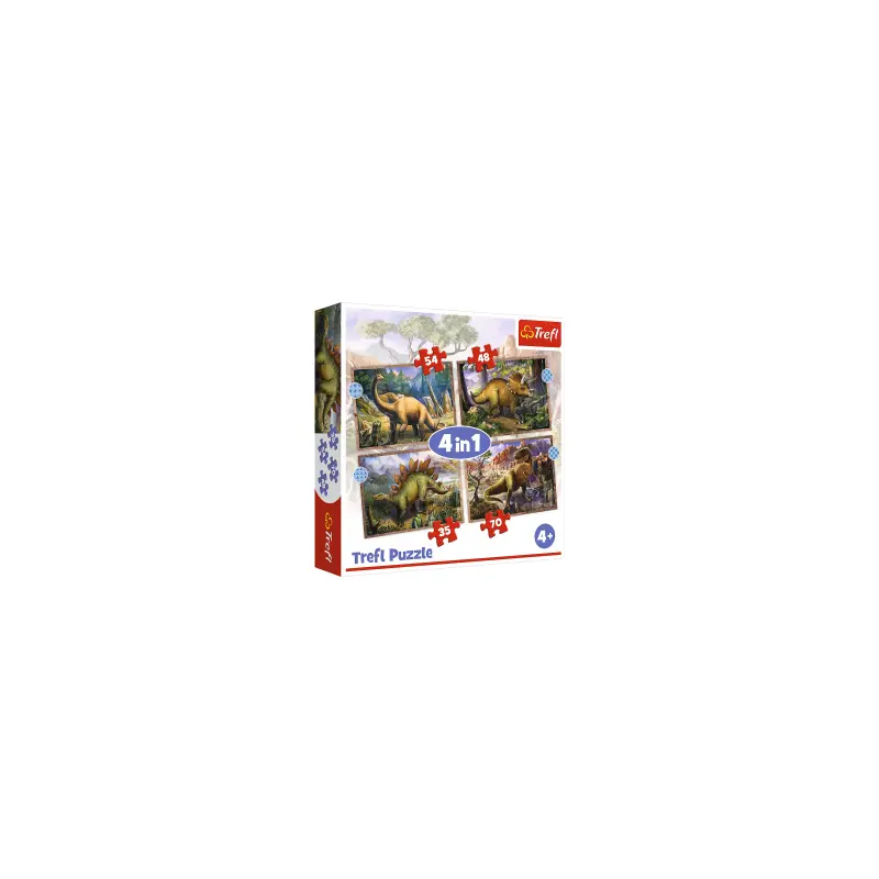 PUZZLE - 4in1 - INTERESTING DINOSAURS - 35/48/54/70pcs