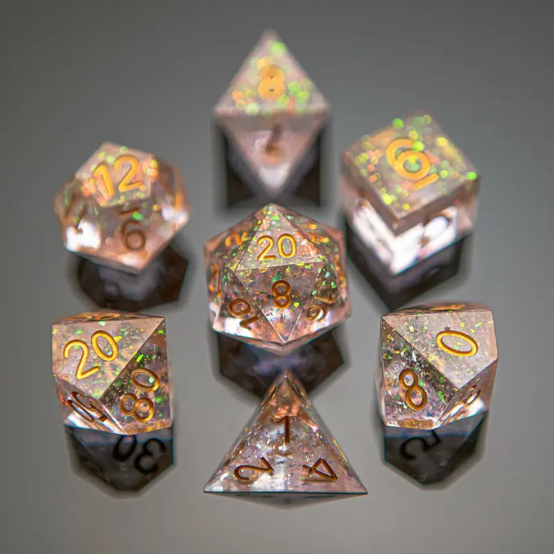 Sharp Edge Ice Cream Pink 7pc Resin Dice