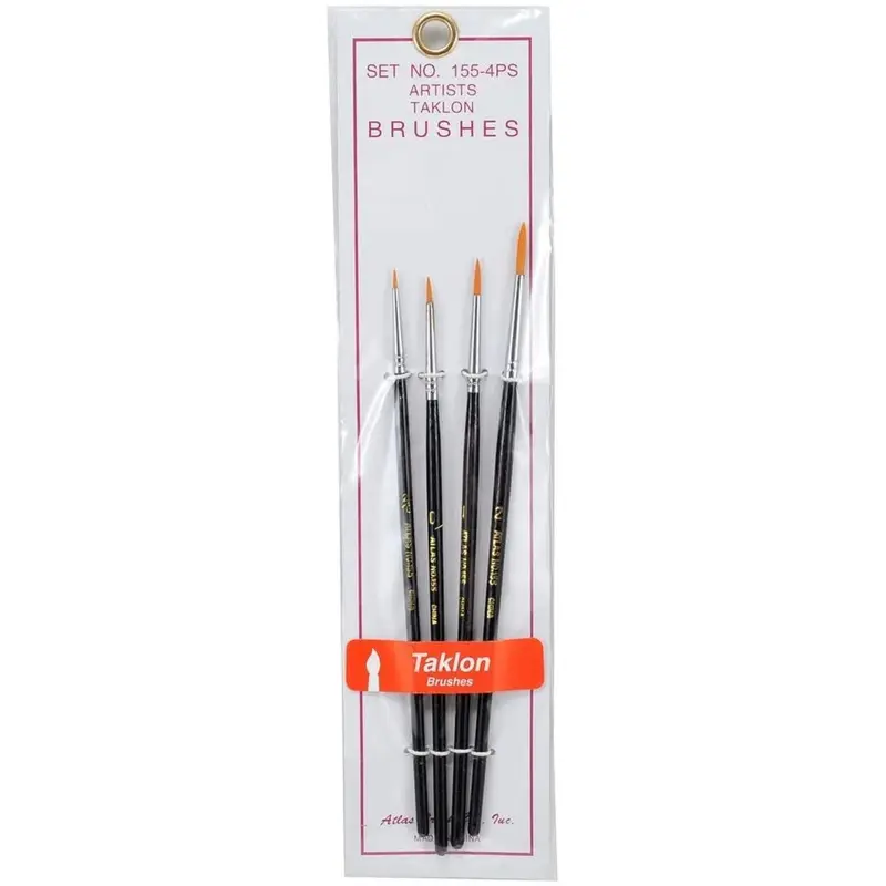 Atlas Brush Co. 155-4PS - Detail Round Taklon 4 Piece Brush Set