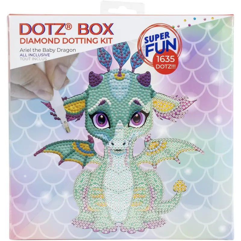 Diamond Dotz Diamond Art Box Kit 8.6"X8.6" - Ariel The Baby Dragon