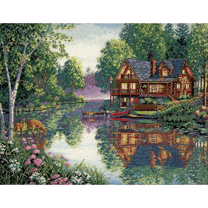 Dimensions Counted Cross Stitch Kit Pattern: Gold Collection - Cabin Fever