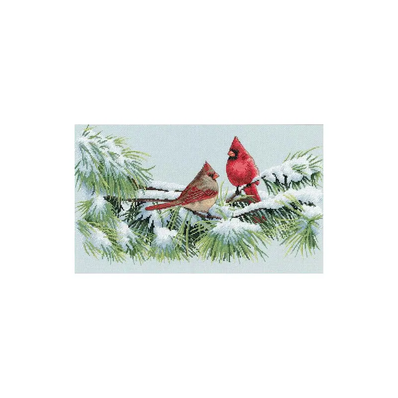 Dimensions  Counted Cross Stitch Kit Pattern: Winter Cardinals