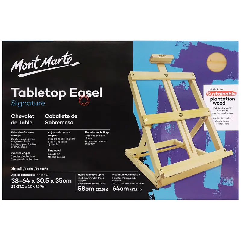 MONT MARTE Small Pine Table Easel 12 x 16 x 24 (30.5 x 41 x 60cm)