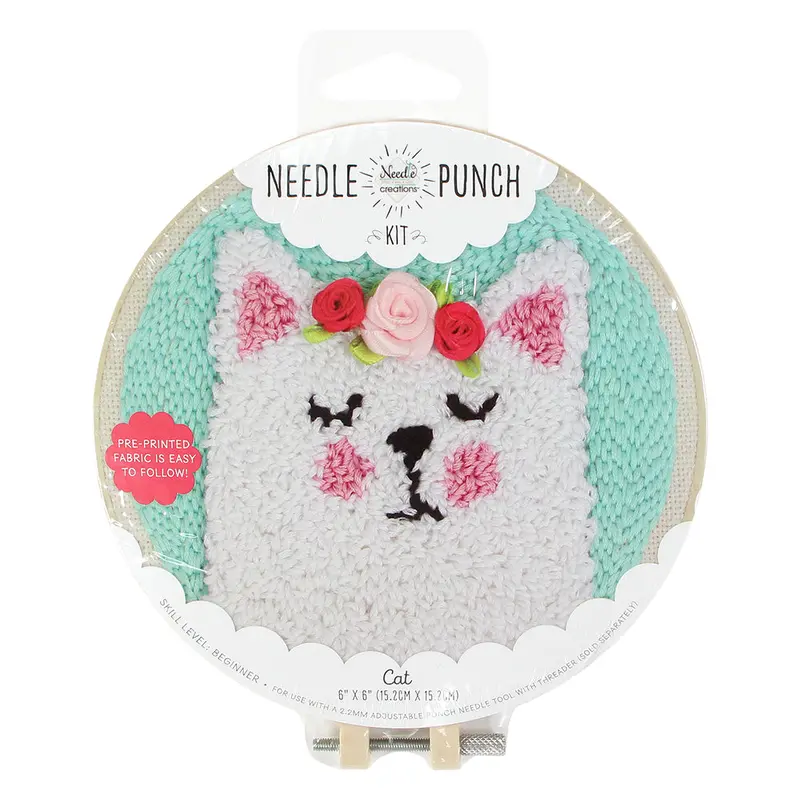 NEEDLE LICIOUS Needle Punch Kit 15.2 x 15.2 cm (6" x 6") - Cat