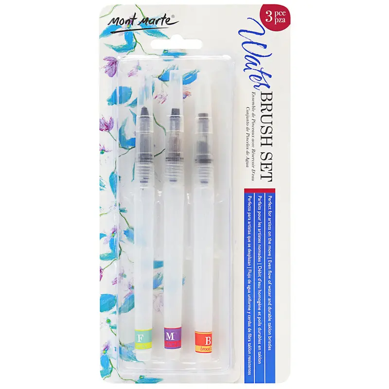 MONT MARTE Waterbrush Set - Fine, Medium & Broad - 3pcs