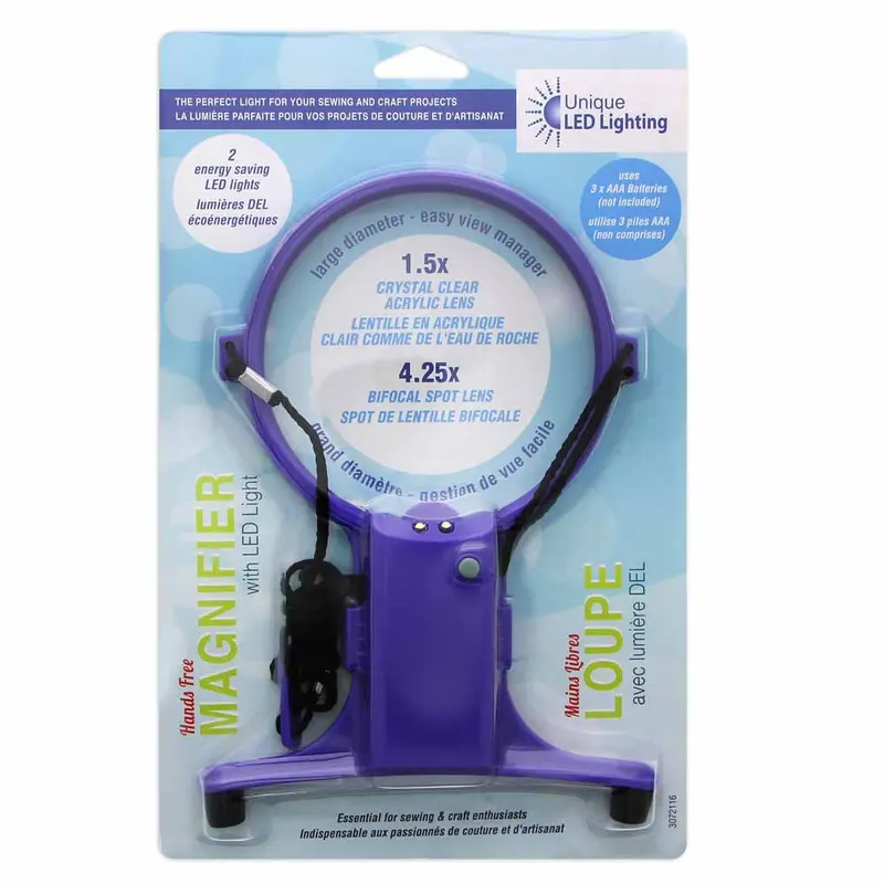 UNIQUE LIGHTING Hands Free Magnifier with LED Light