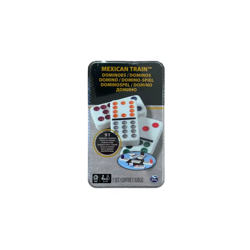 Mexican Train Domino Game in an Aluminum Tin