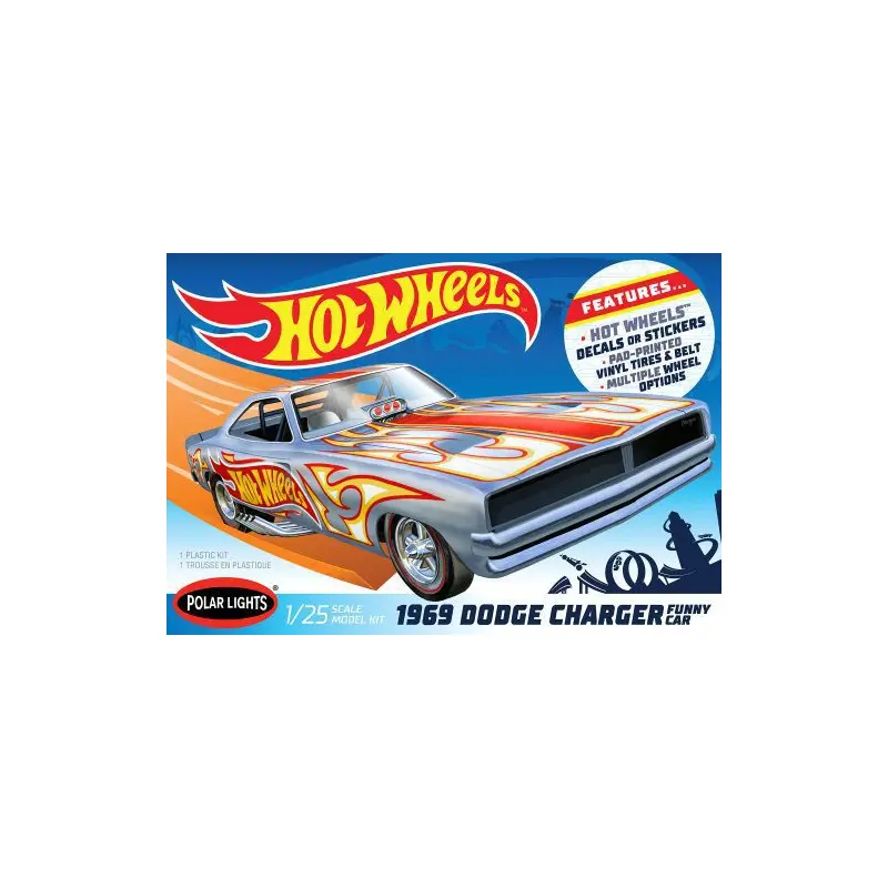 POLAR LIGHTS 1969 DODGE CHARGER FUNNY CAR HOT WHEELS 1:25 SCALE MODEL KIT