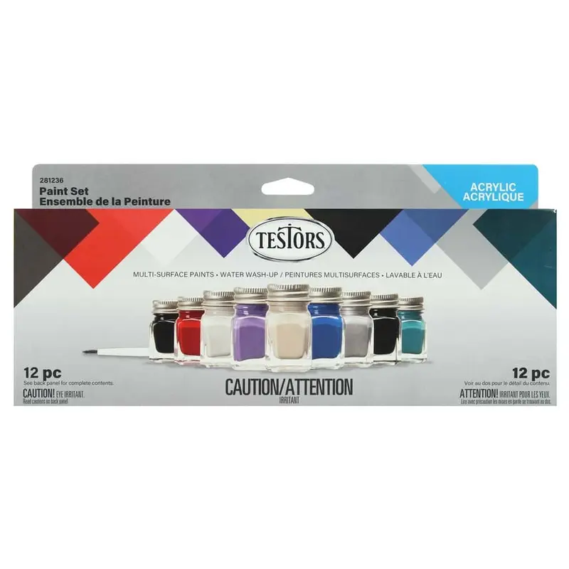 Testors, 12-Piece Acrylic Paint Set, Auto And Truck 281236