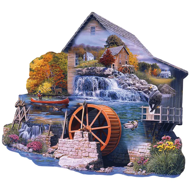 The Old Mill Stream - 1000pc Shaped Jigsaw Puzzle
