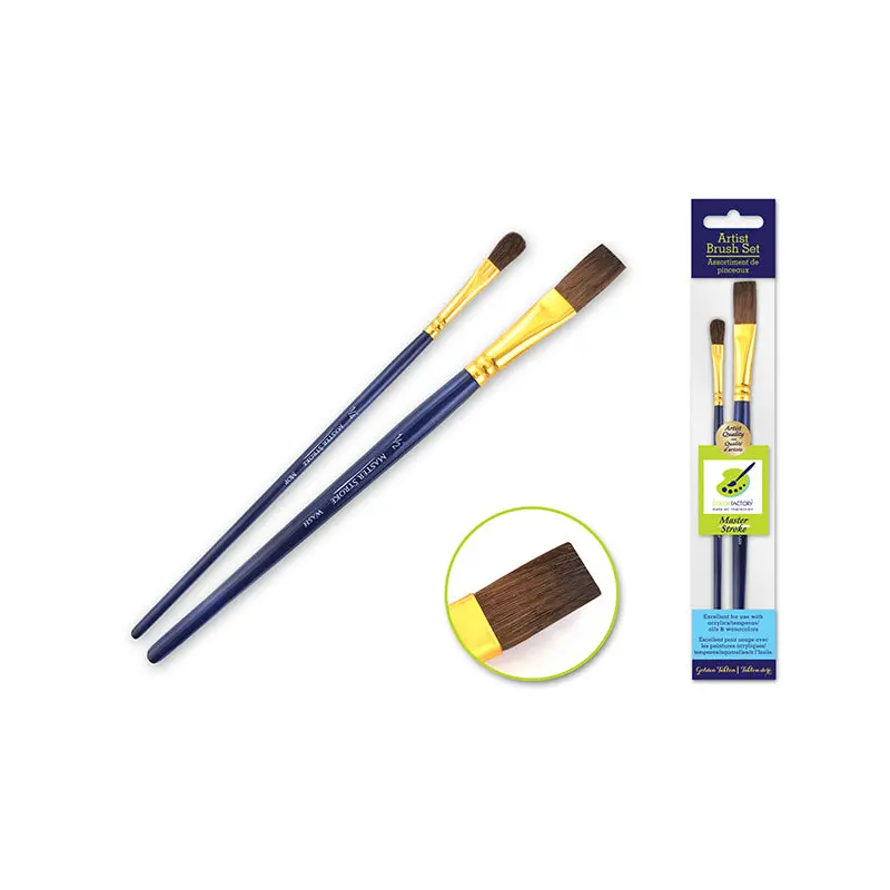 Artist Brush Set: Master Stroke Set x2 Wash1 Pony Hair Wash 1/2"+Mop 1/4"
